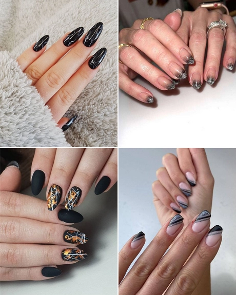 Elegant black nail art designs