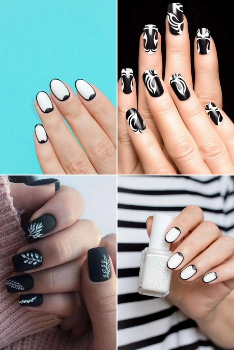 Black white nail polish designs