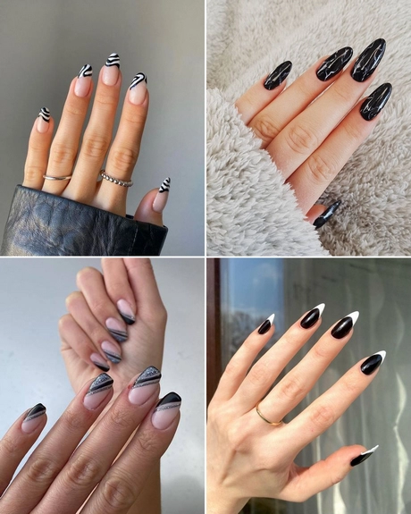 Black polish nail designs