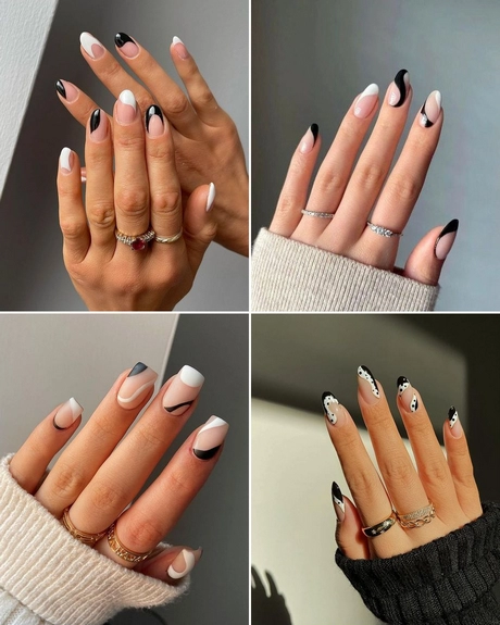 Easy black and white nail designs