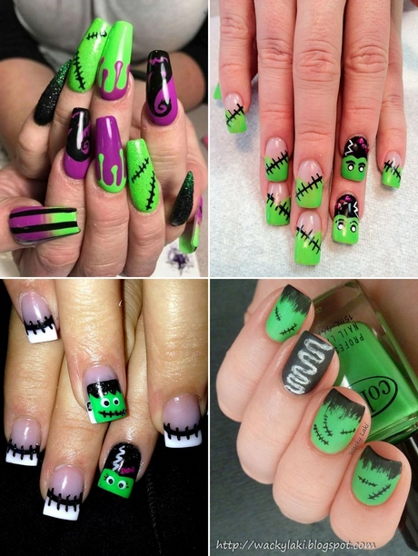 Frankenstein nail designs