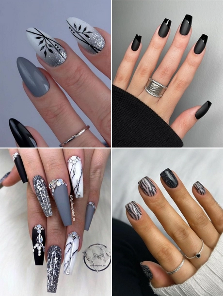 Grey and black nail designs