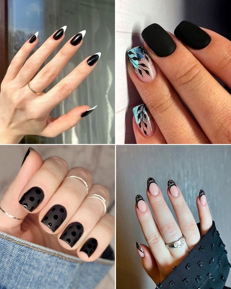 Black nail designs for short nails