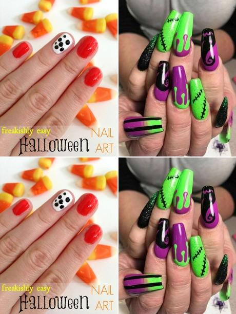 Halloween easy nail art