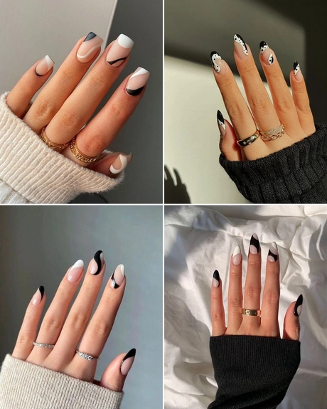 Black n white nail art