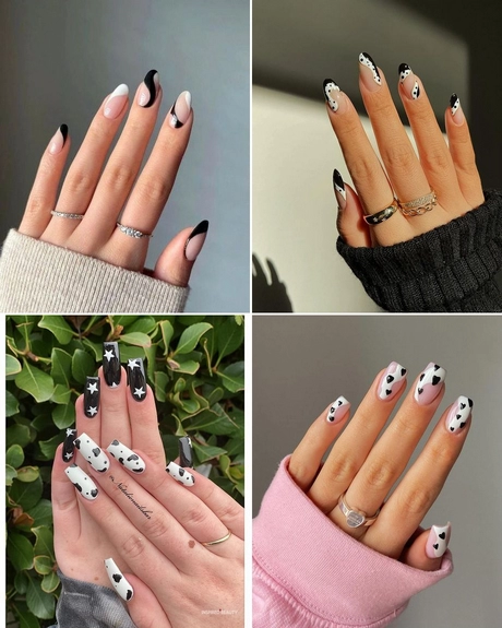 Black and white nail art easy