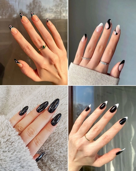 Simple black nail art