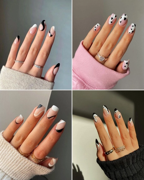 Black and white design nails