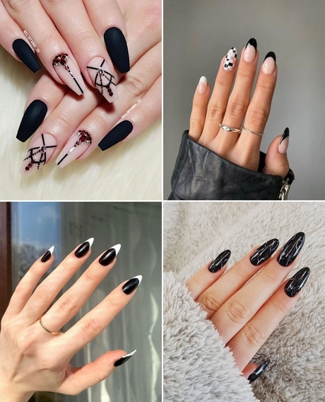 Black cute nails