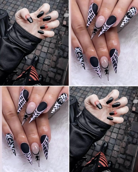 Halloween black nails