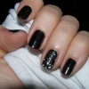 Varnish black nail glitter