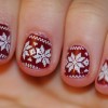 Nail white with pattern