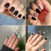 Black nail art designs for short nails